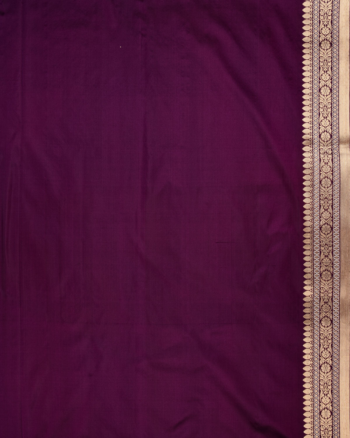 Purple Banarasi Gold & Silver Zari Ghani Brocade Handwoven Katan Silk Saree - By HolyWeaves, Benares