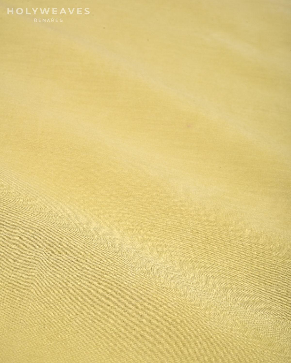 Artichoke Green Banarasi Pure Cotton Silk Fabric - By HolyWeaves, Benares