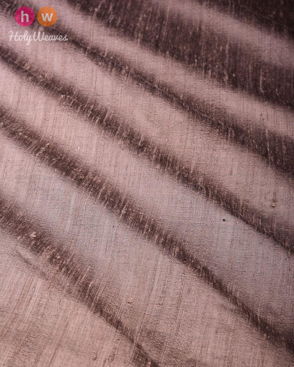 Ash Plain Handwoven Textured Raw Silk Fabric - By HolyWeaves, Benares
