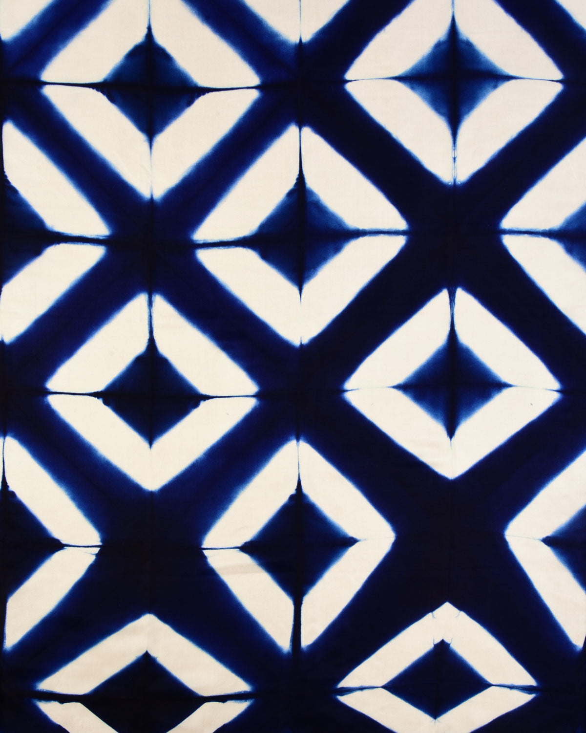 Blue Printed Silk Scarf 44"x33" - By HolyWeaves, Benares