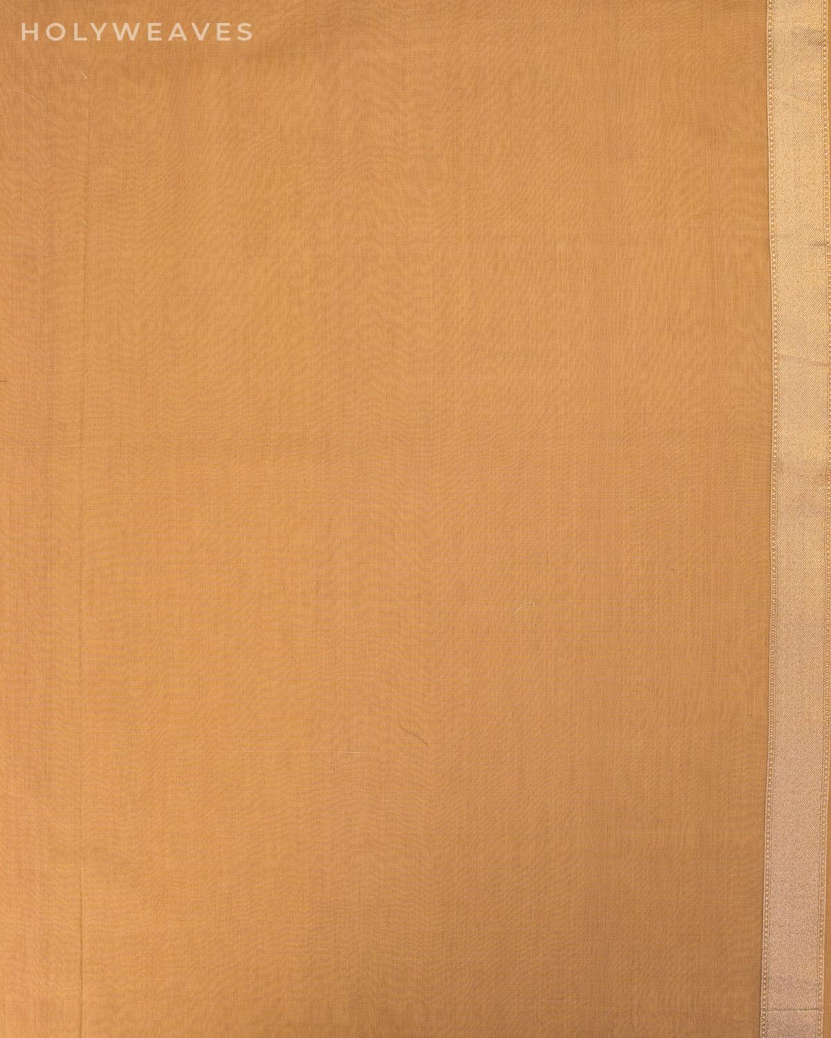 Beige Banarasi Hukum Buti Alfi Cutwork Brocade Handwoven Cotton Silk Saree - By HolyWeaves, Benares