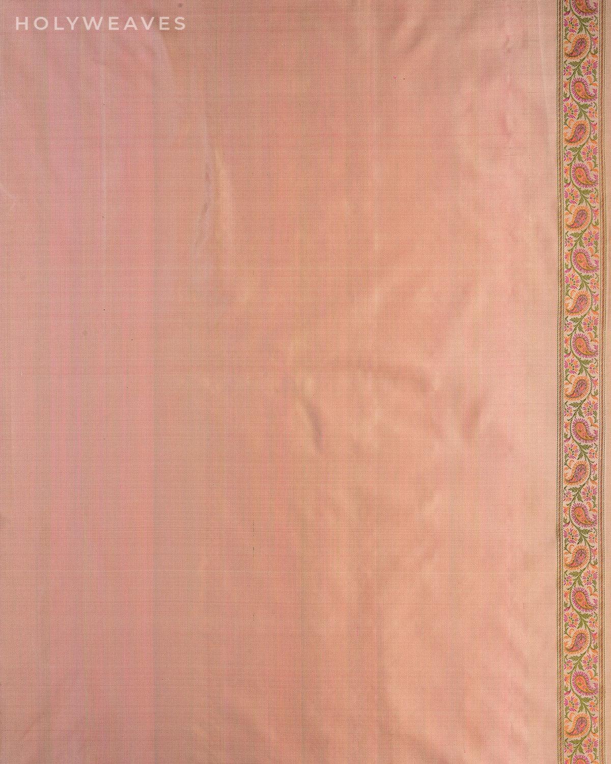 Beige Banarasi Tehri Jamawar Handwoven Katan Silk Saree - By HolyWeaves, Benares