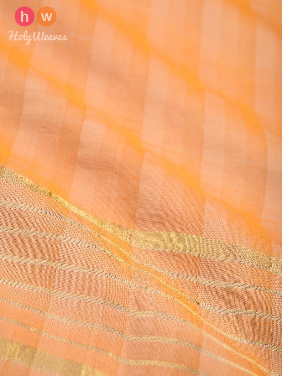 Beige Shadow Stripes Woven Poly Cotton Silk Dupatta - By HolyWeaves, Benares