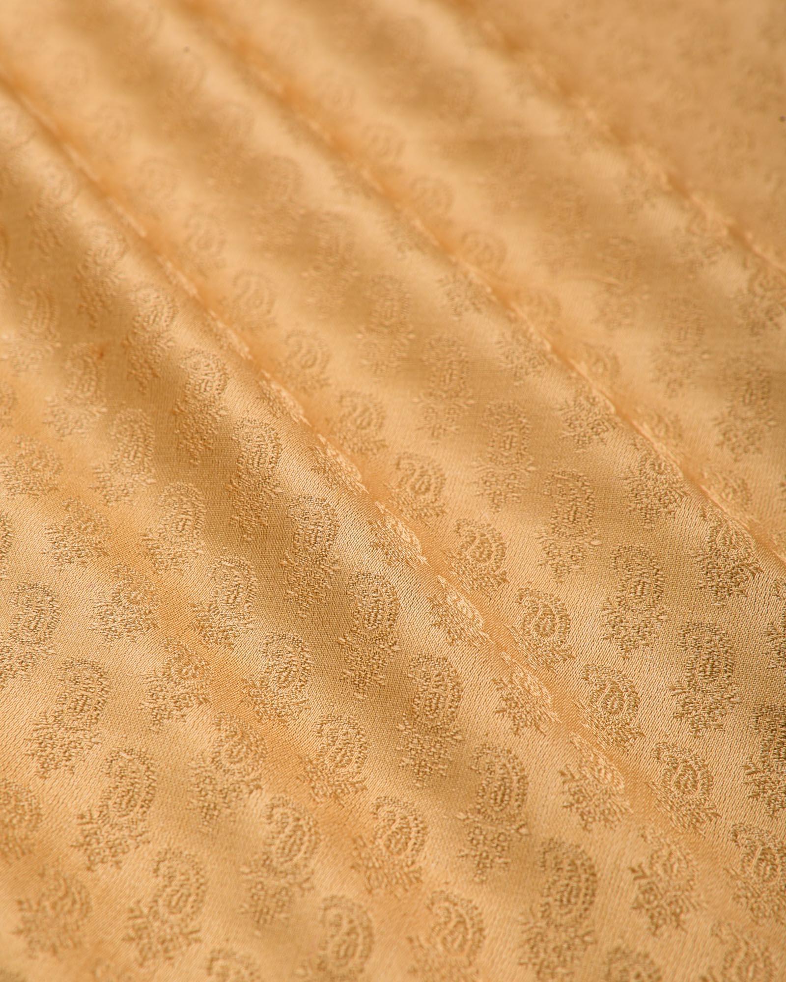 Beige Tanchoi Handwoven Pure Silk Pocket Square For Men - By HolyWeaves, Benares
