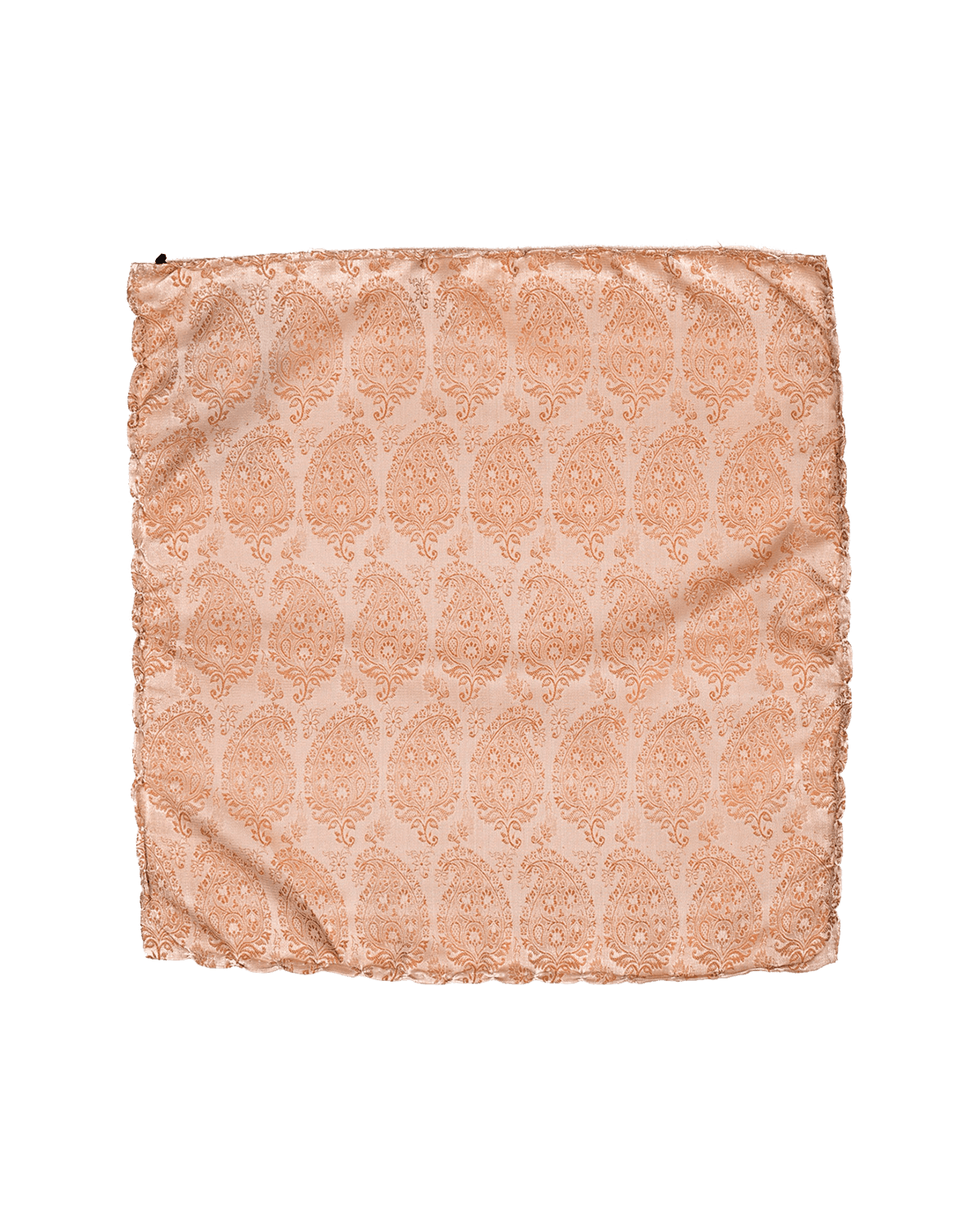 Beige Tanchoi Handwoven Pure Silk Pocket Square For Men - By HolyWeaves, Benares