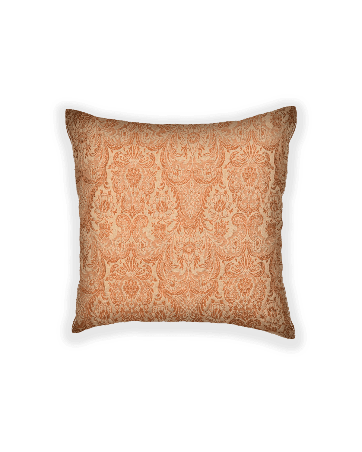 Beige Tanchoi Linen Cotton Cushion Cover 16" - By HolyWeaves, Benares