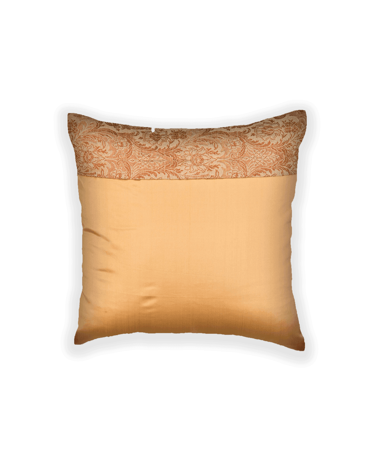 Beige Tanchoi Linen Cotton Cushion Cover 16" - By HolyWeaves, Benares