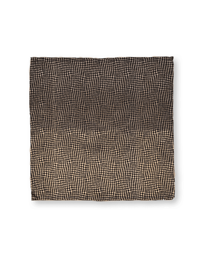 Black Python Metallic Zari Brocade Handwoven Pure Silk Pocket Square For Men - By HolyWeaves, Benares