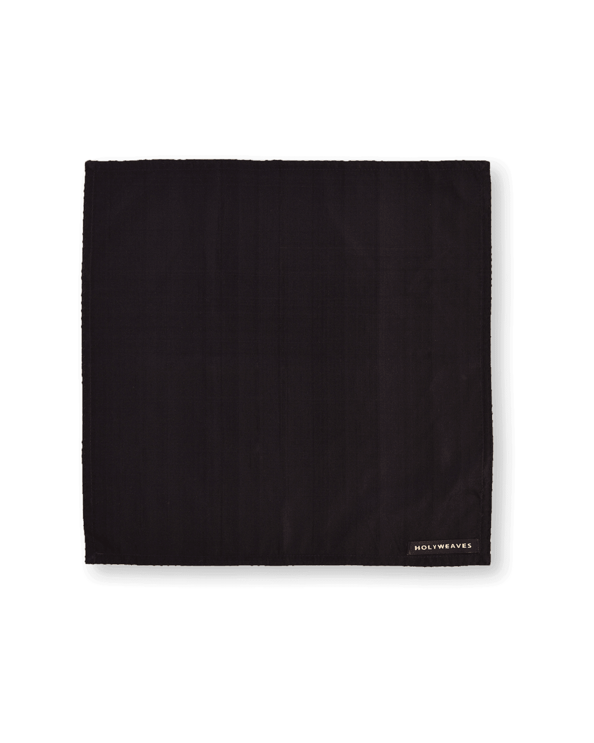 Black Satin Handwoven Pure Silk Pocket Square For Men - By HolyWeaves, Benares