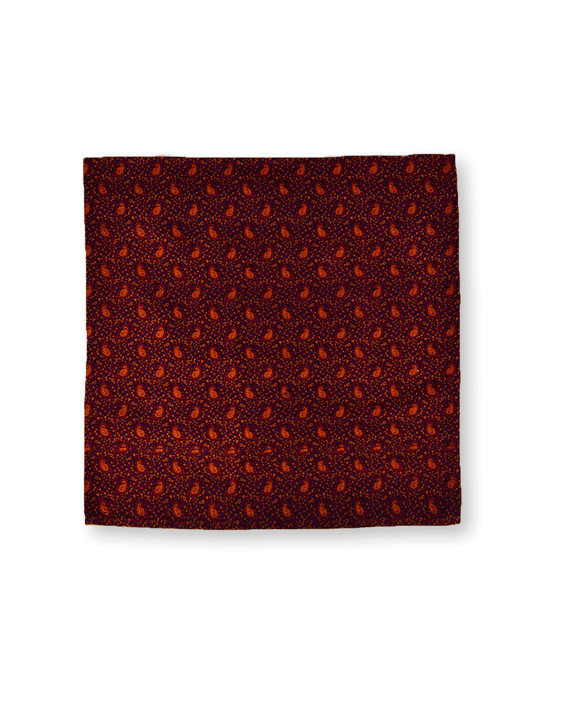 Black Vintage 3-Color Jamawar Handwoven Pure Silk Pocket Square For Men - By HolyWeaves, Benares