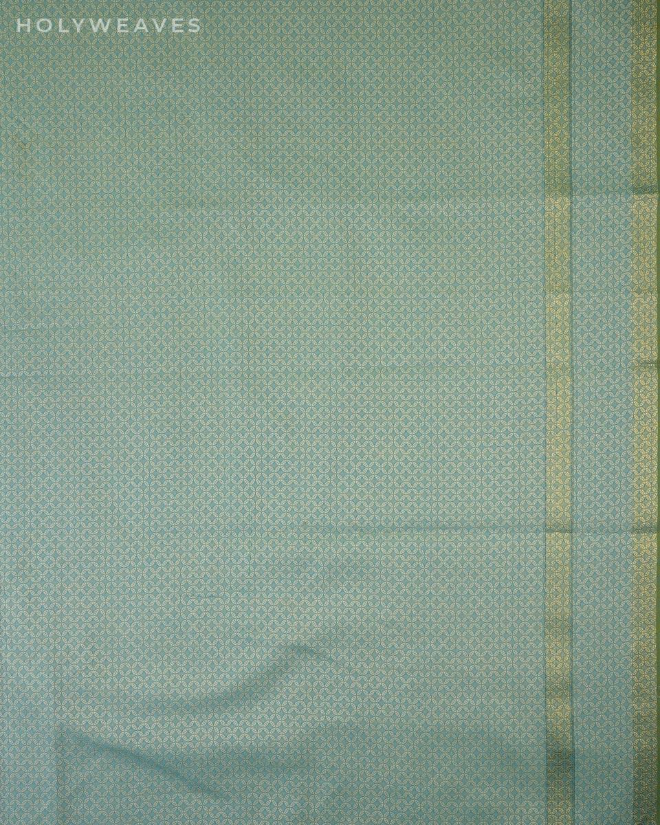 Blue Banarasi Resham Buti Cutwork Brocade Woven Cotton Silk Saree - By HolyWeaves, Benares