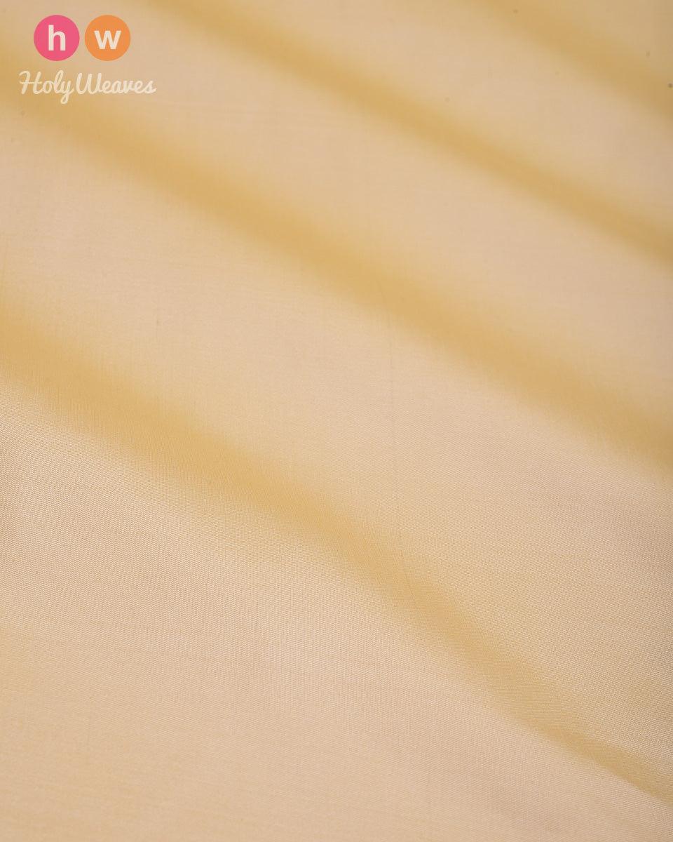 Butter Cream Plain Satin Viscose Silk Fabric - By HolyWeaves, Benares