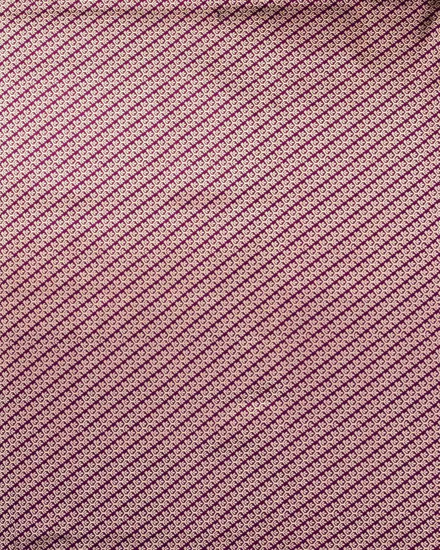 Byzantium Purple Banarasi Sona-Rupa Deodara Buti Kadhuan Brocade Handwoven Katan Silk Saree - By HolyWeaves, Benares