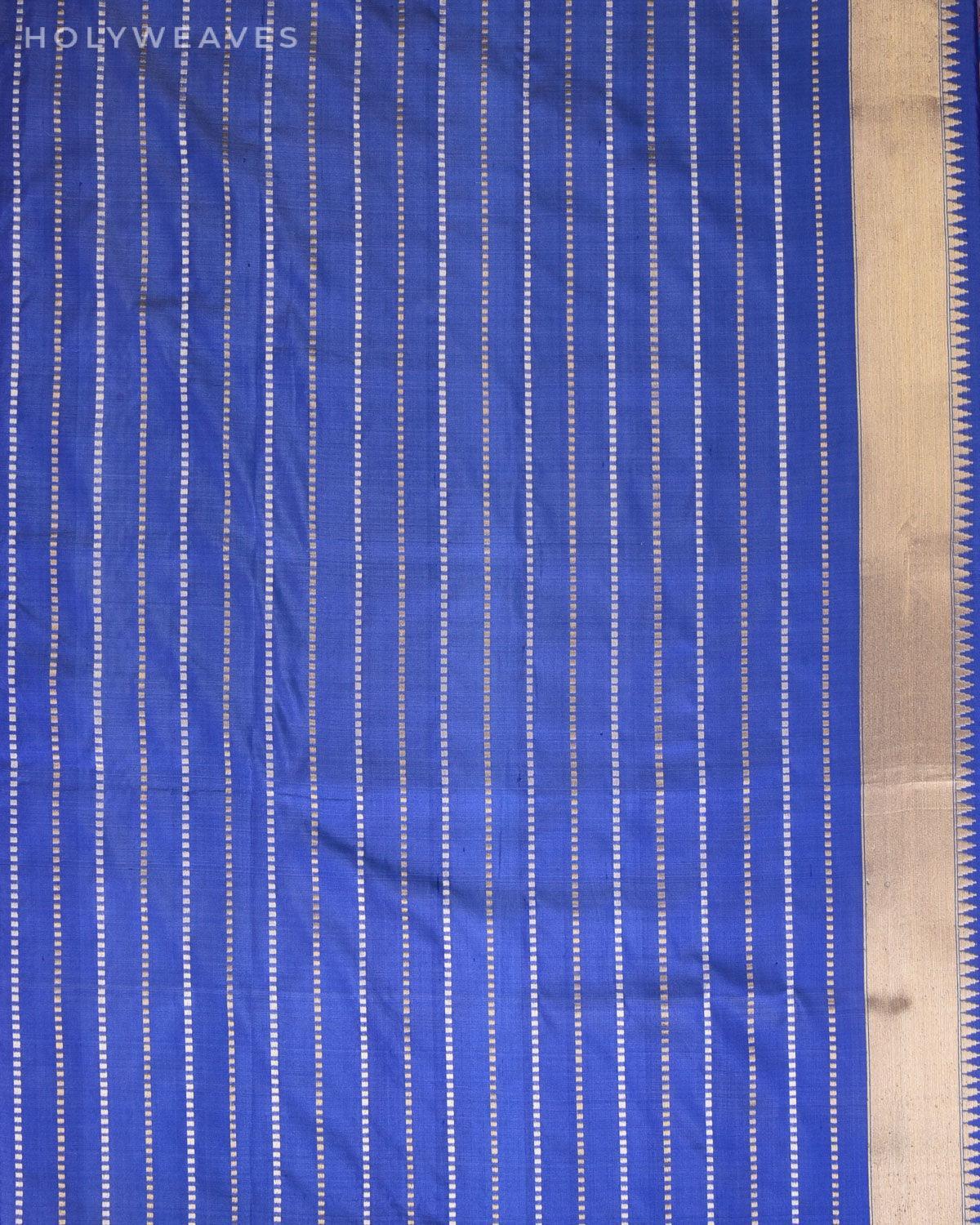 Carolina Blue Banarasi Asharfi Buti Kadhuan Brocade Handwoven Katan Silk Saree with Paithani Border Pallu - By HolyWeaves, Benares