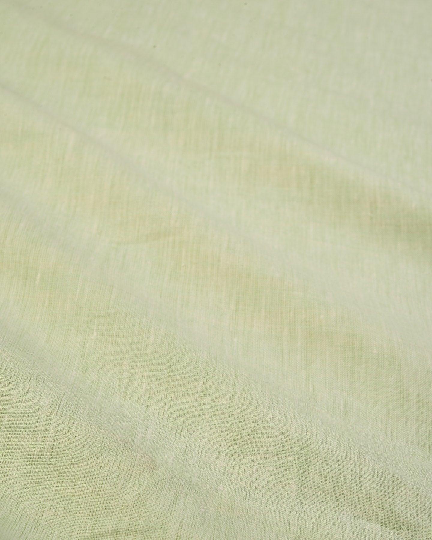 Celadon Green Textured Plain Woven Cotton Linen Fabric - By HolyWeaves, Benares