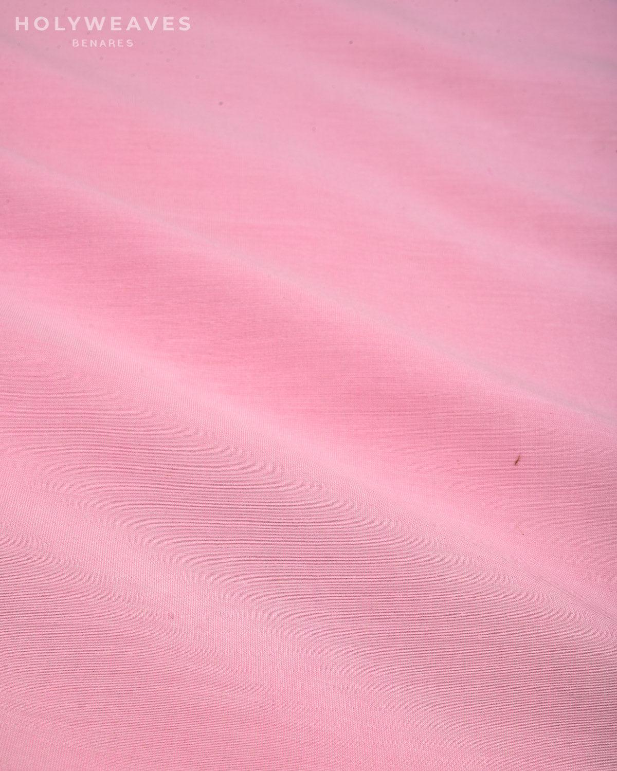 Cherry Blossom Pink Banarasi Pure Cotton Silk Fabric - By HolyWeaves, Benares