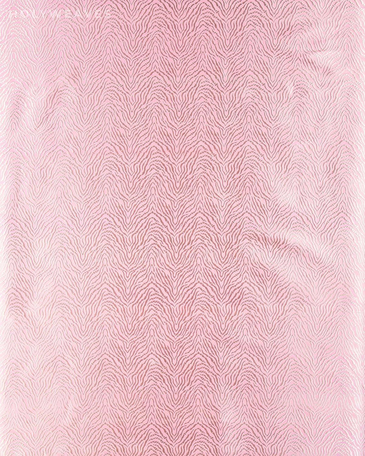 Cherry Blossom Pink Banarasi RB Tiger Roopa Zari Brocade Handwoven Katan Silk Fabric - By HolyWeaves, Benares