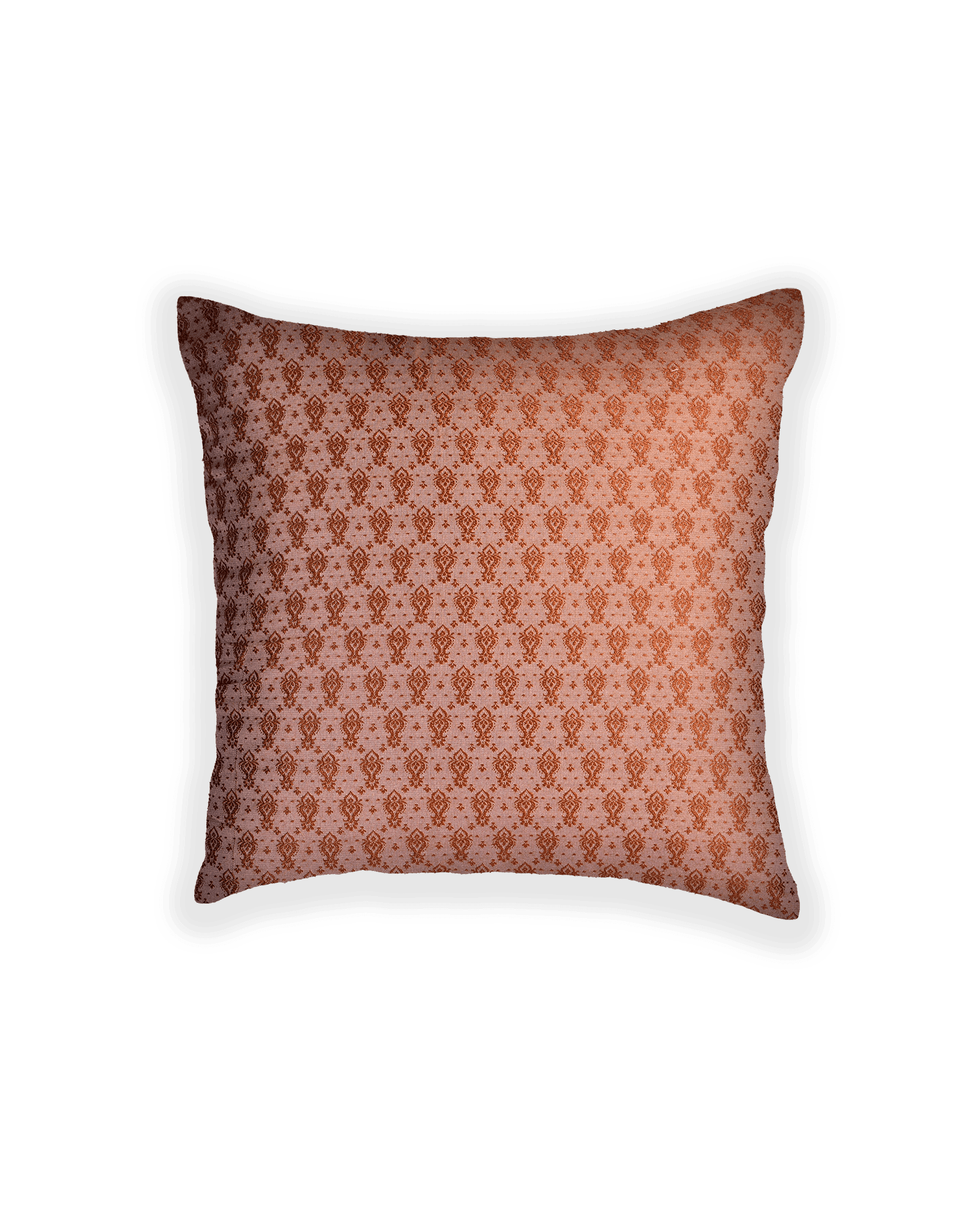 Cinerous Gray Banarasi Tanchoi Poly Cotton Cushion Cover 16" - By HolyWeaves, Benares