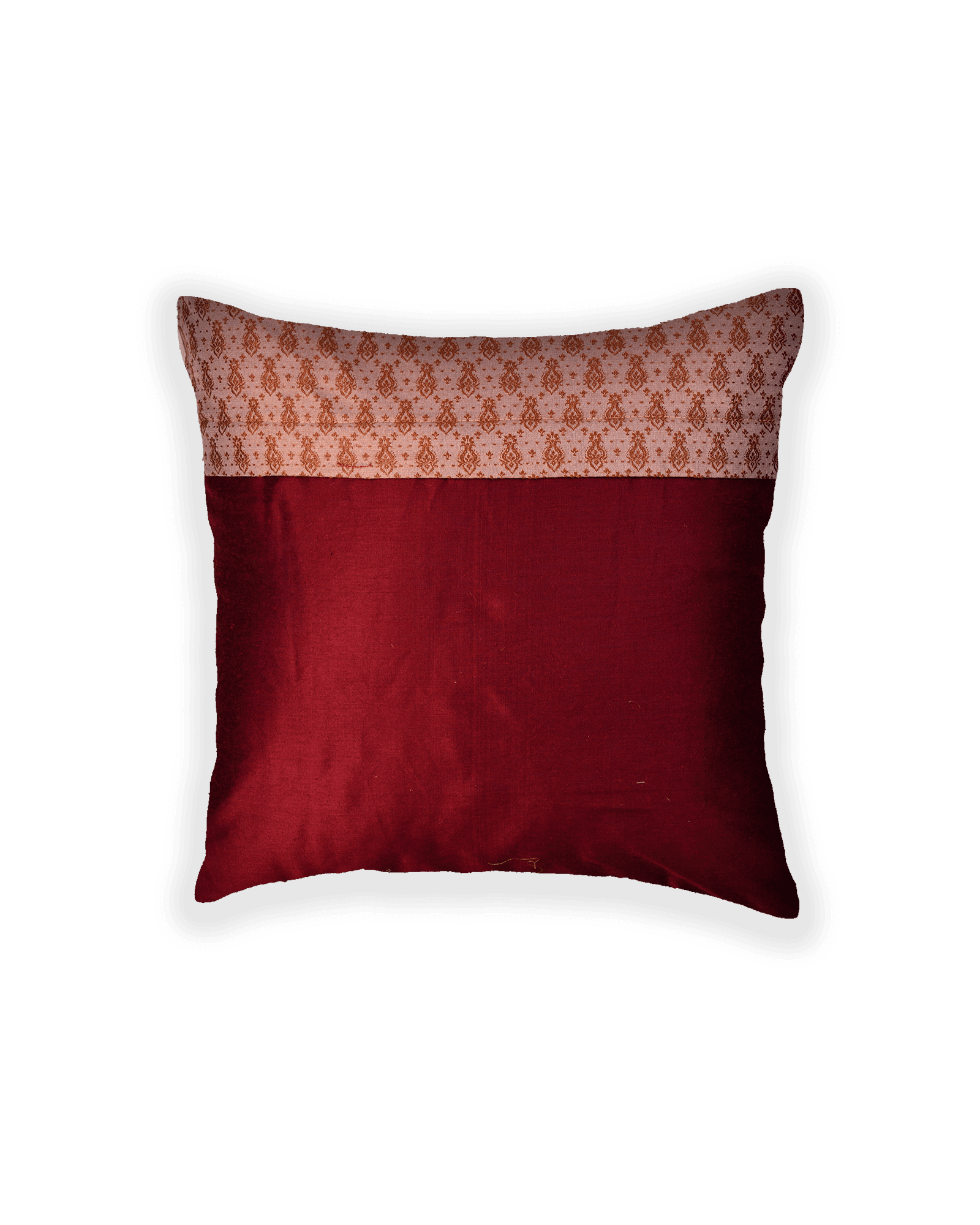 Cinerous Gray Banarasi Tanchoi Poly Cotton Cushion Cover 16" - By HolyWeaves, Benares