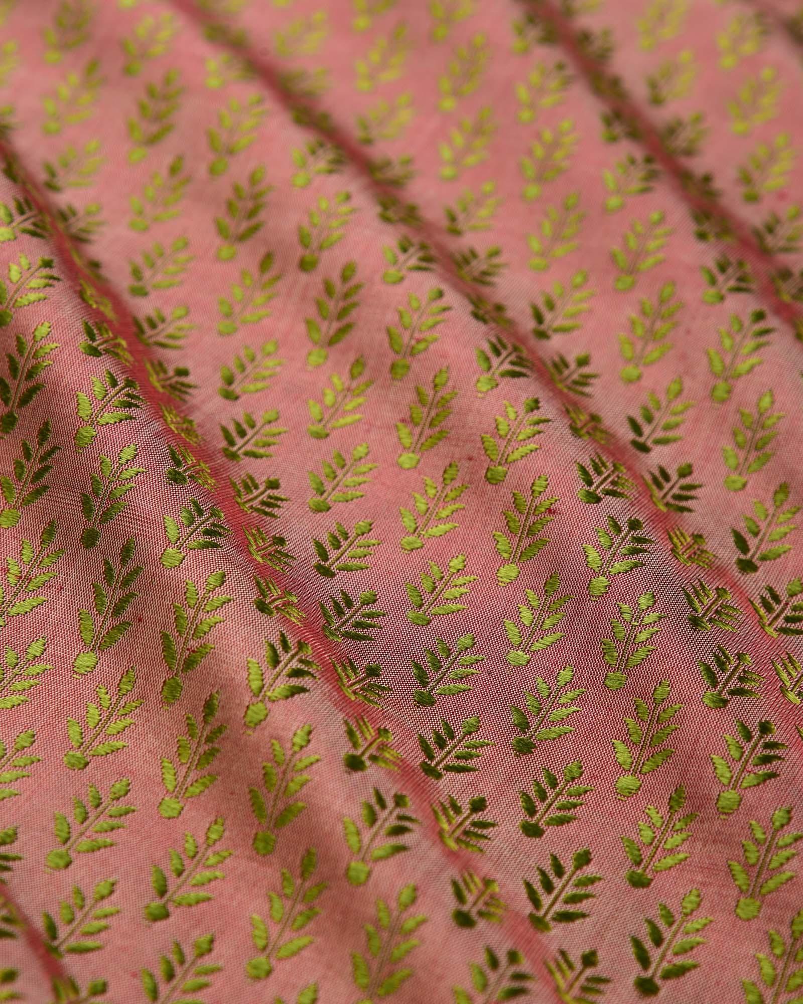 Copper Green Resham Brocade Handwoven Pure Silk Pocket Square For Men - By HolyWeaves, Benares