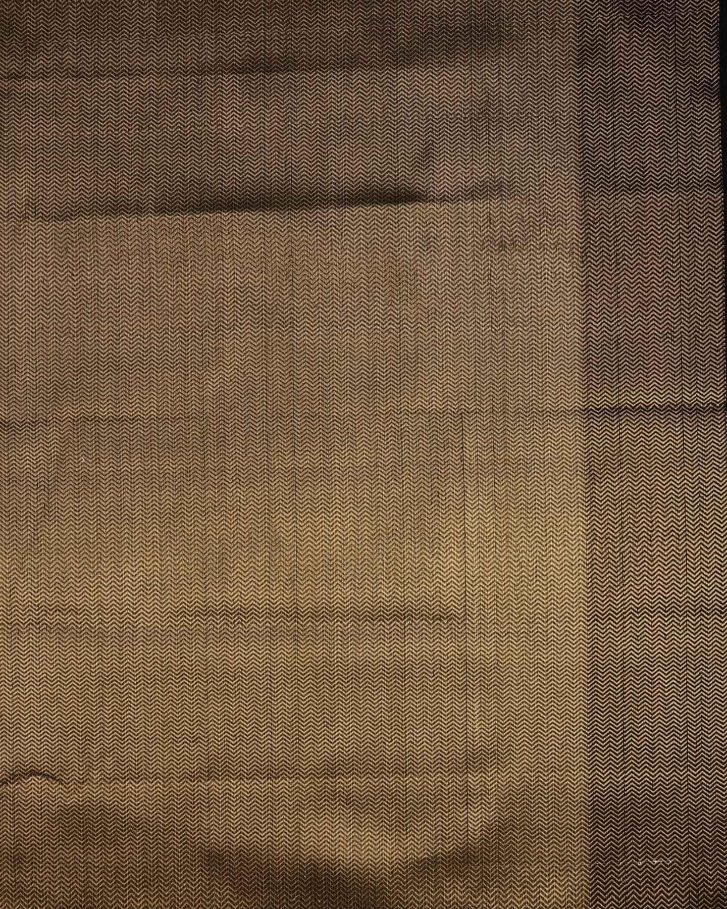 Cream Banarasi Check Texture Antique Zari Buta Cutwork Brocade Woven Cotton Silk Saree - By HolyWeaves, Benares