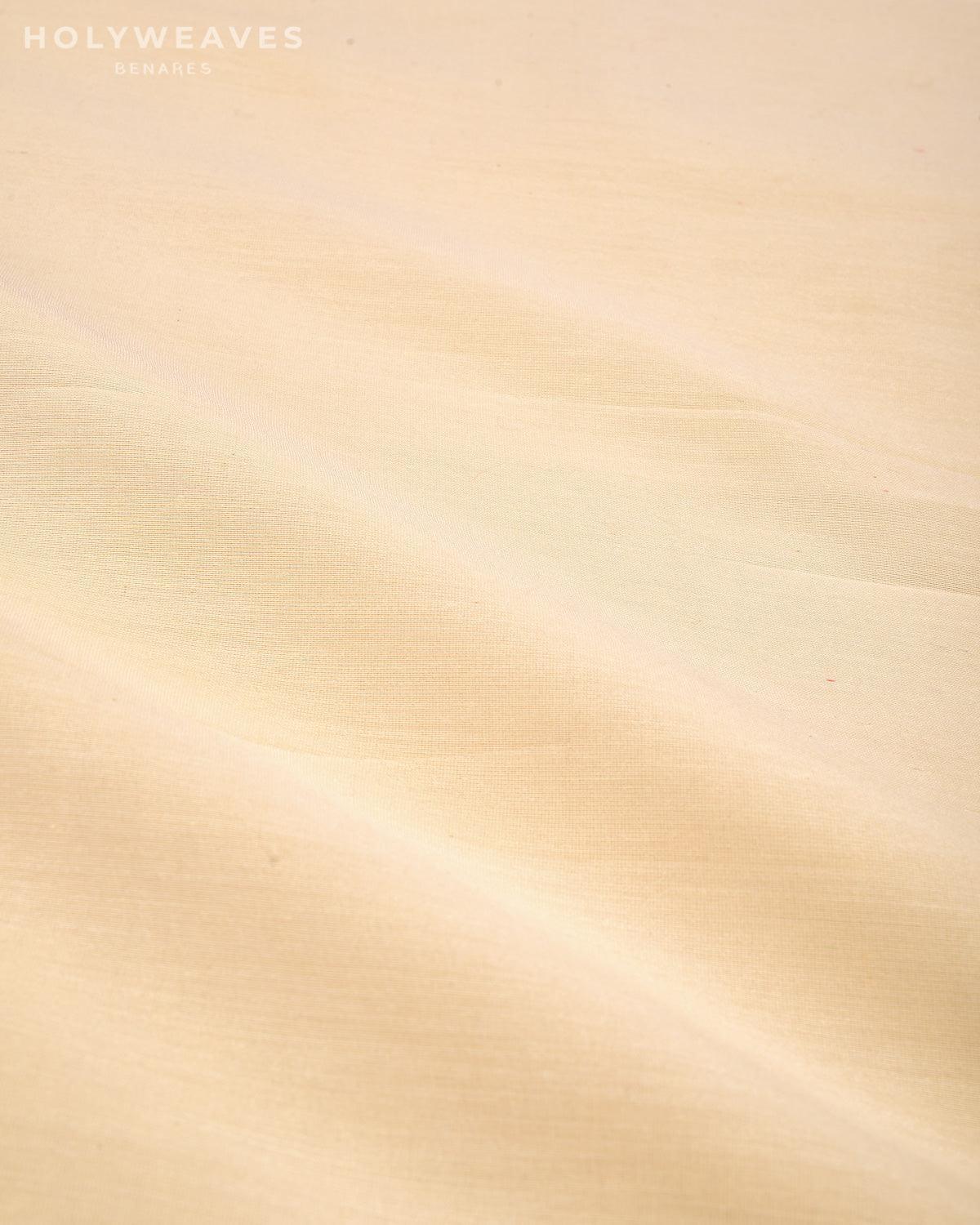 Cream Banarasi Pure Cotton Silk Fabric - By HolyWeaves, Benares