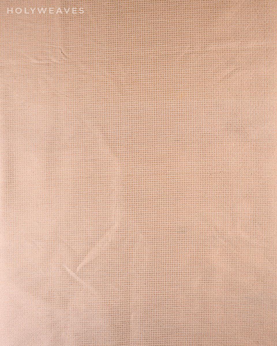 Cream Banarasi Zari Houndstooth Brocade Handwoven Cotton Silk Fabric - By HolyWeaves, Benares
