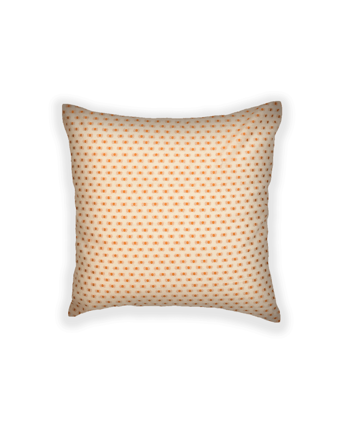 Cream Cutwork Woven Cotton Cushion Cover 16" - By HolyWeaves, Benares