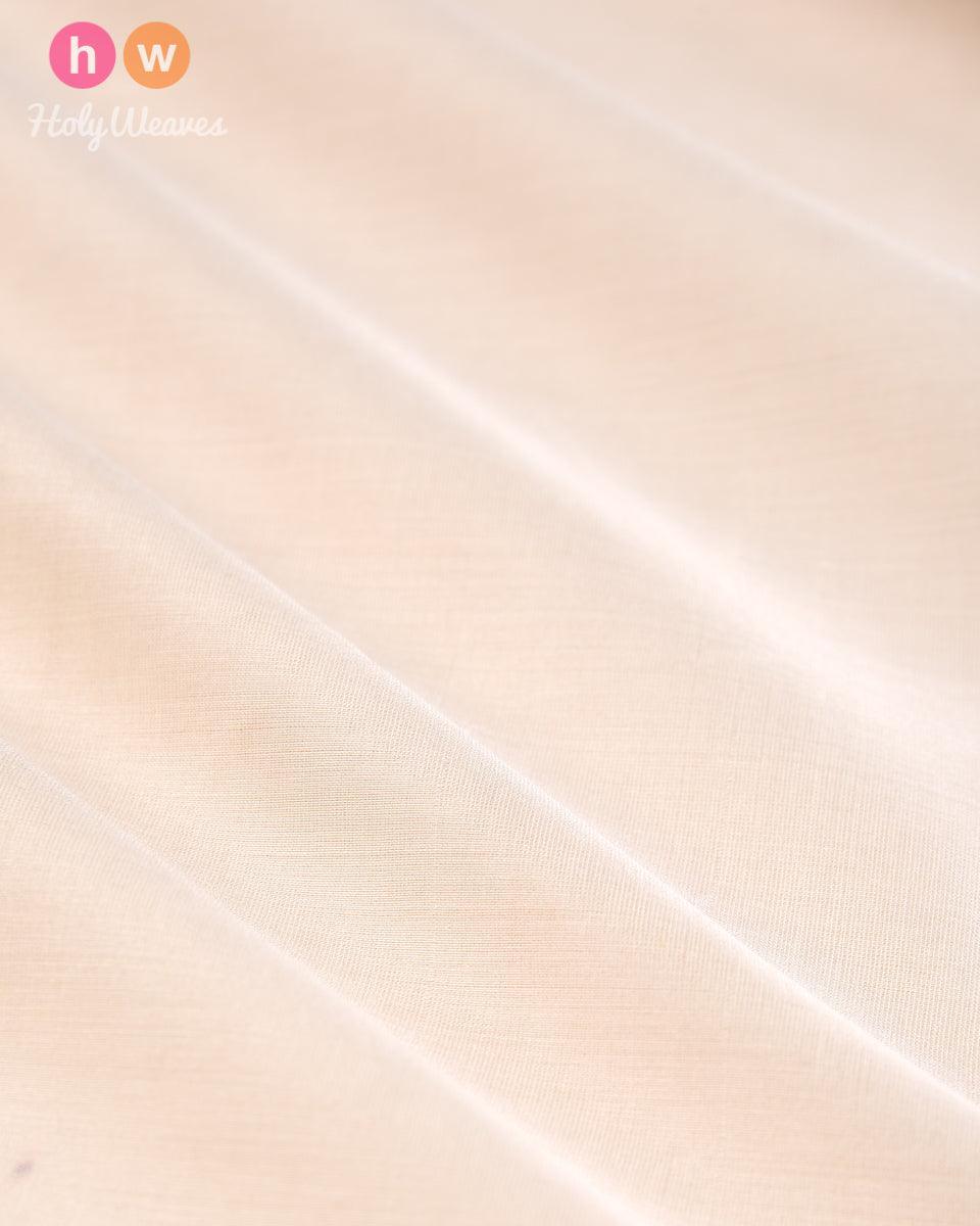 Cream Plain Woven Dupion Silk Fabric - By HolyWeaves, Benares