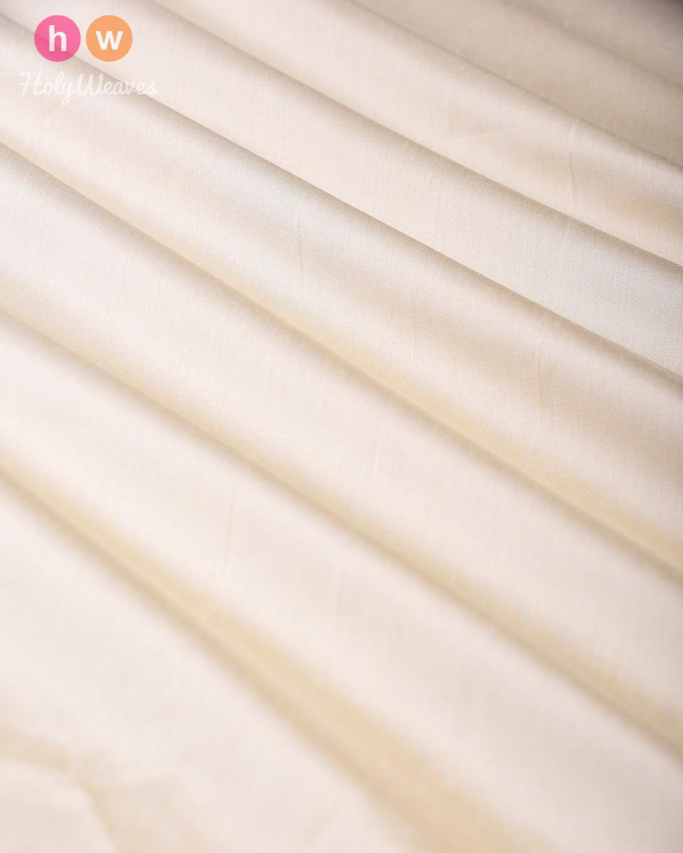 Cream Pure Silk Plain Fabric - By HolyWeaves, Benares