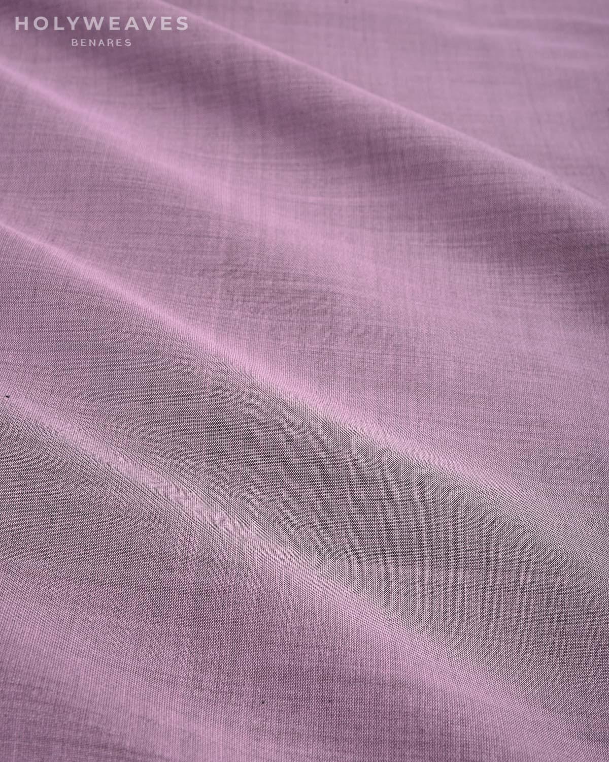 English Lavender Banarasi Plain Woven Spun Silk Fabric - By HolyWeaves, Benares