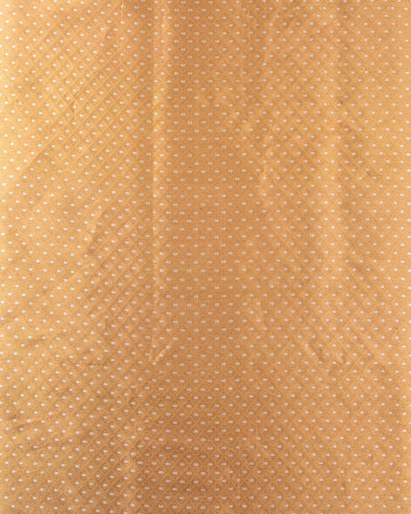 Gold Banarasi Cutwork Brocade Handwoven Kora Tissue Fabric - By HolyWeaves, Benares