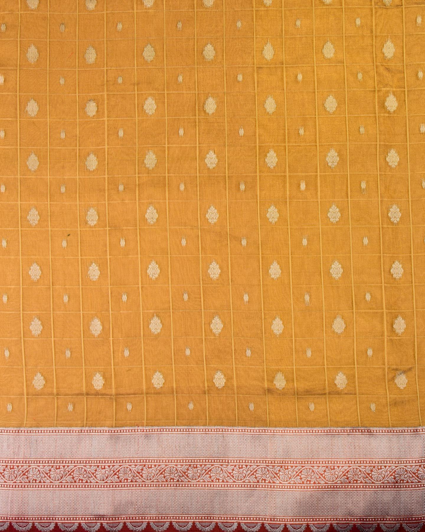 Gold Banarasi Cutwork Brocade Handwoven Tissue Saree - By HolyWeaves, Benares