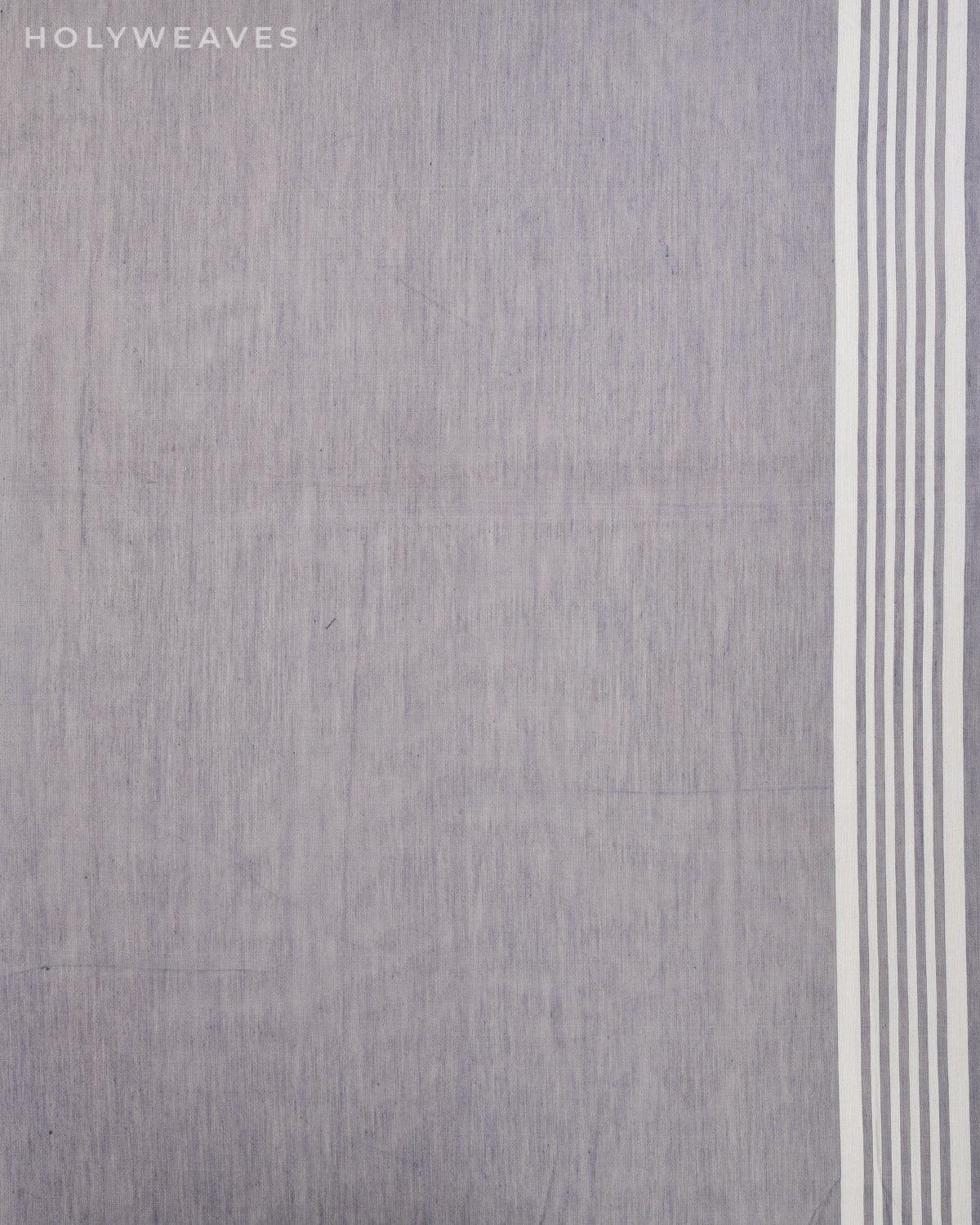 Gray Alfi Cutwork Brocade Woven Cotton Silk Saree - HolyWeaves