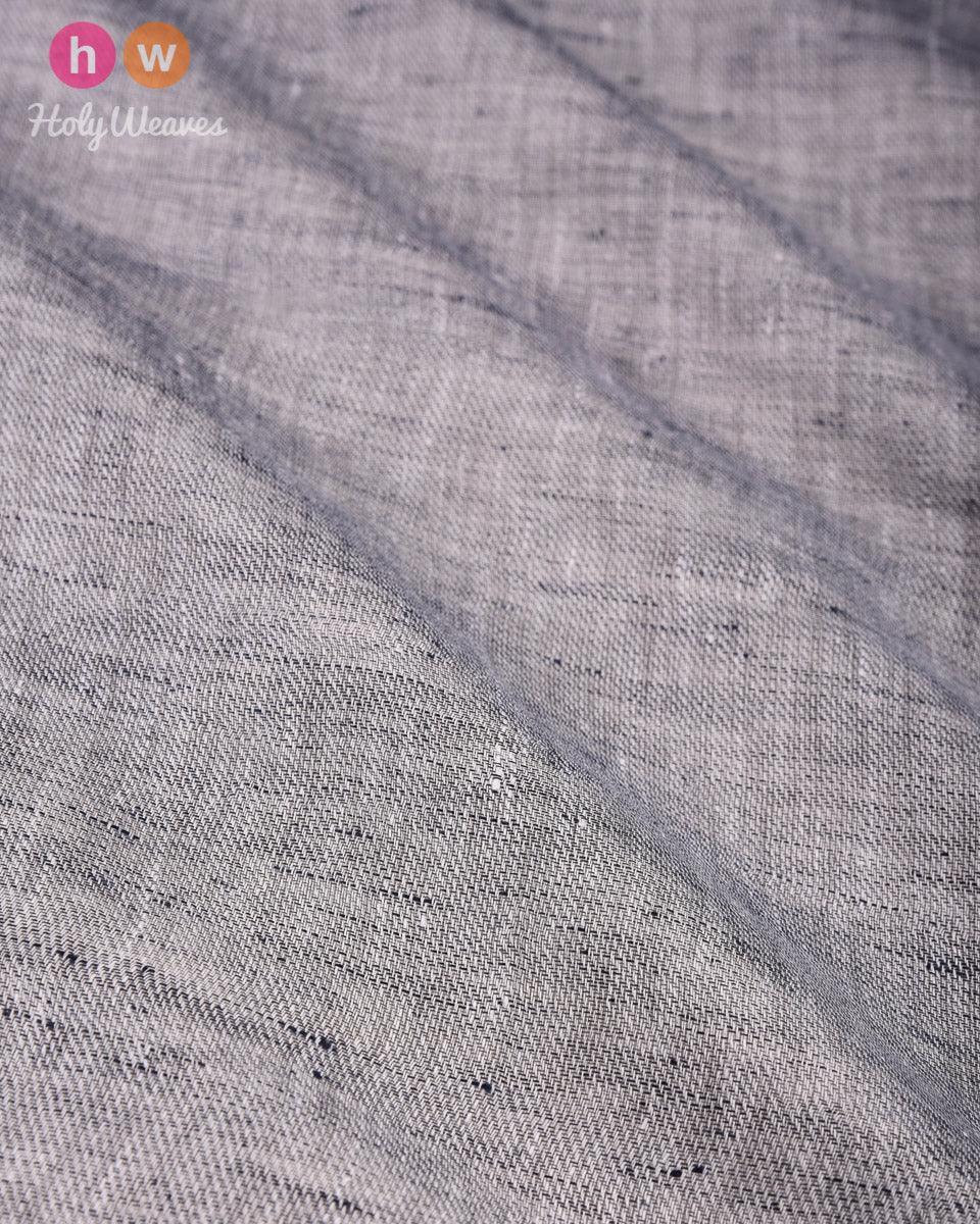 Gray Plain Handwoven Linen Cotton Fabric - By HolyWeaves, Benares