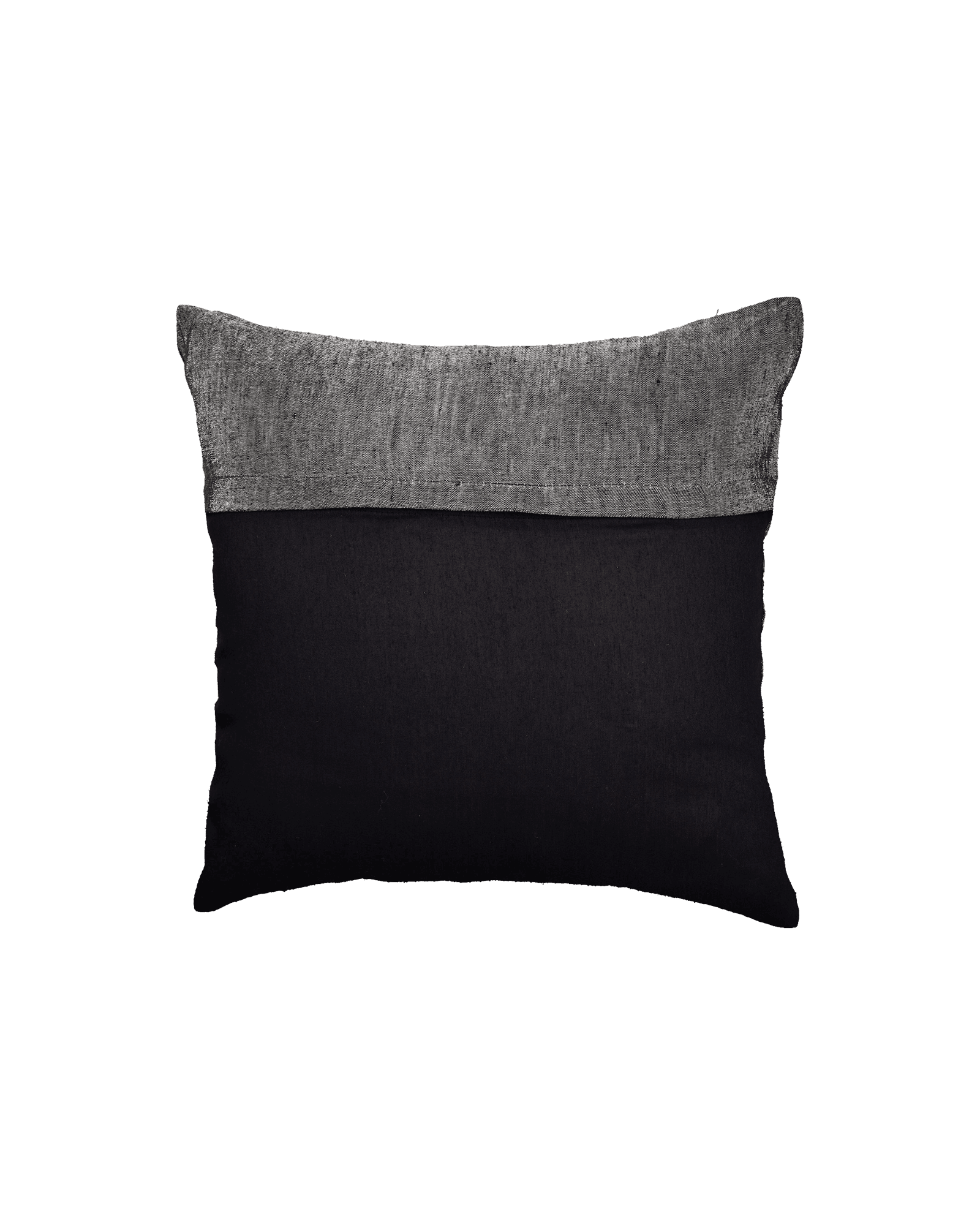 Gray Poly Linen Cushion Cover 16" - By HolyWeaves, Benares