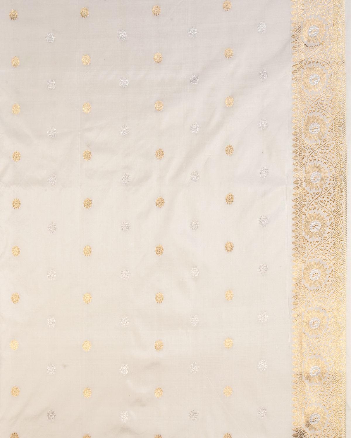 Green Banarasi Gold & Silver Zari Buti Kadhuan Brocade Handwoven Katan Silk Saree - By HolyWeaves, Benares