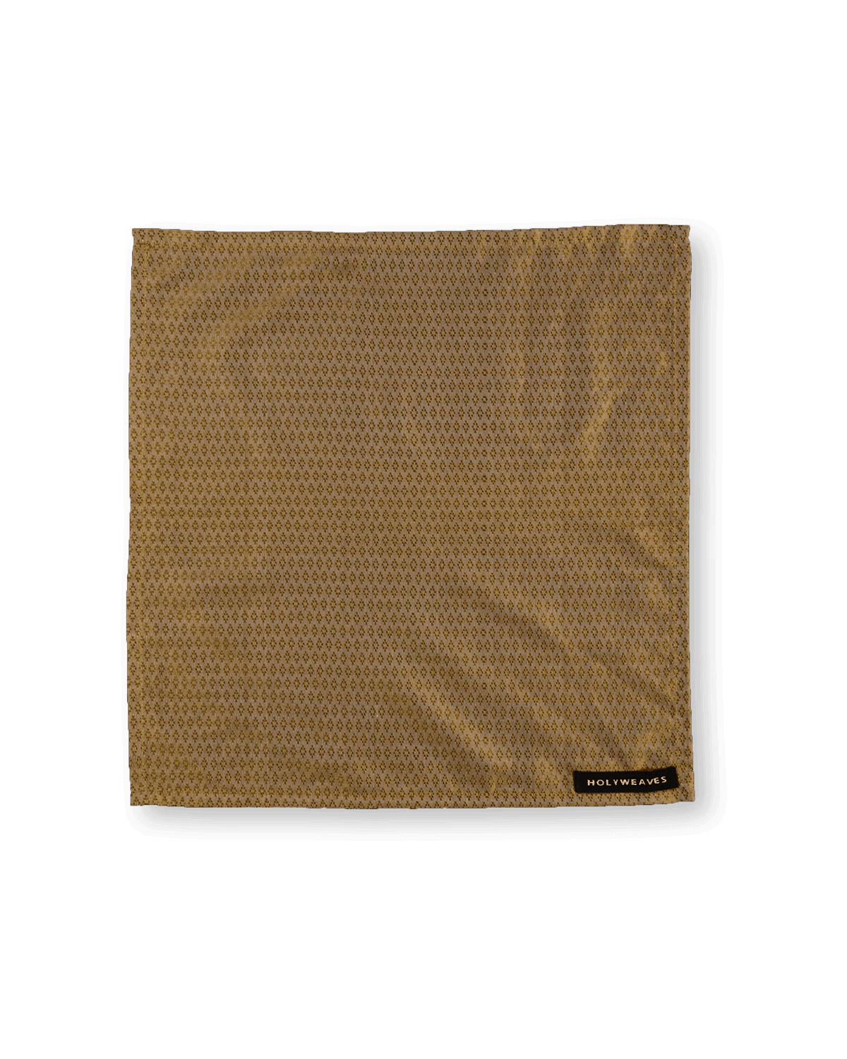 Green Beige Tanchoi Handwoven Pure Silk Pocket Square For Men - By HolyWeaves, Benares
