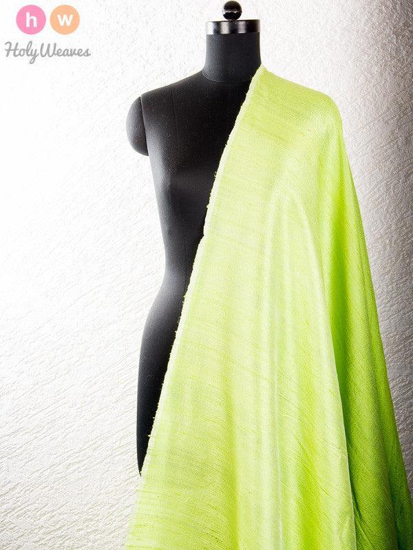 Green Raw Silk Fabric - By HolyWeaves, Benares
