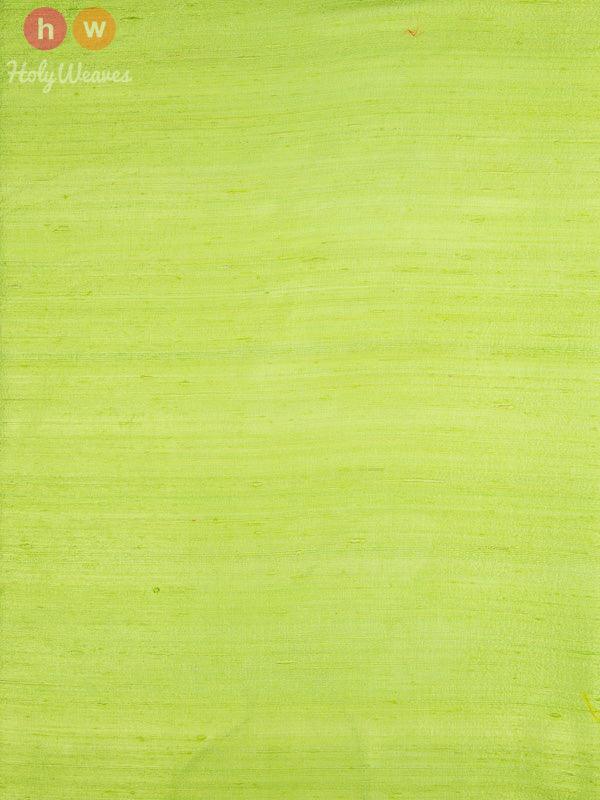 Green Raw Silk Fabric - By HolyWeaves, Benares