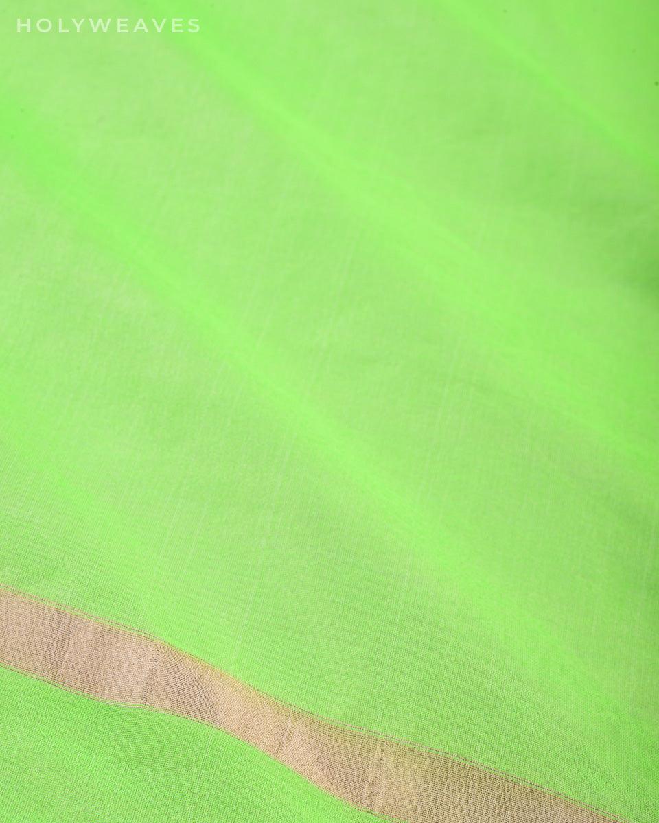 Green Woven Poly Cotton Silk Dupatta - By HolyWeaves, Benares