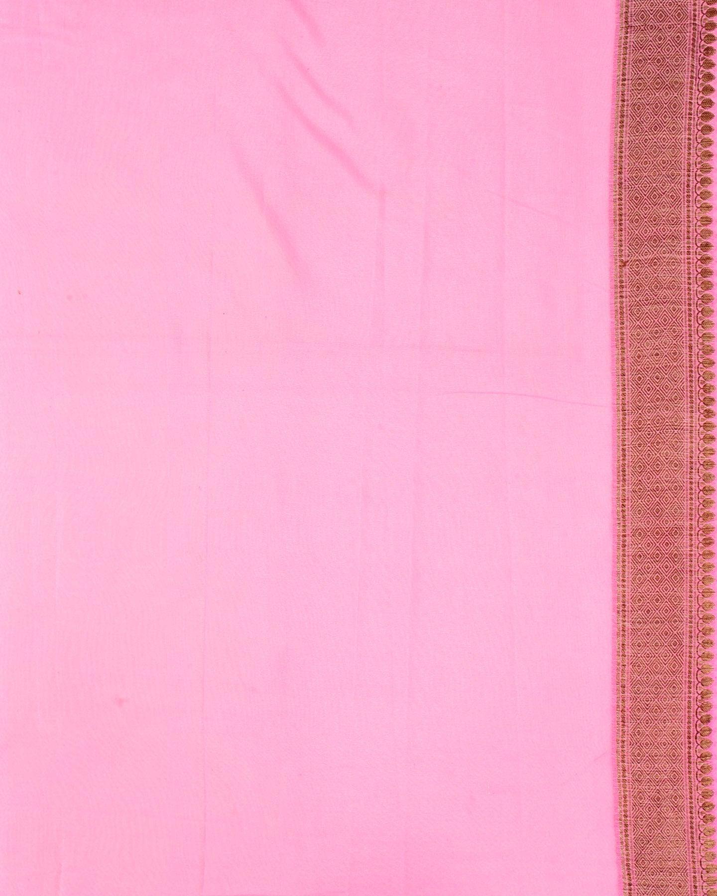 Magenta Banarasi 4-color Buta Cutwork Brocade Woven Khaddi Georgette Saree - By HolyWeaves, Benares