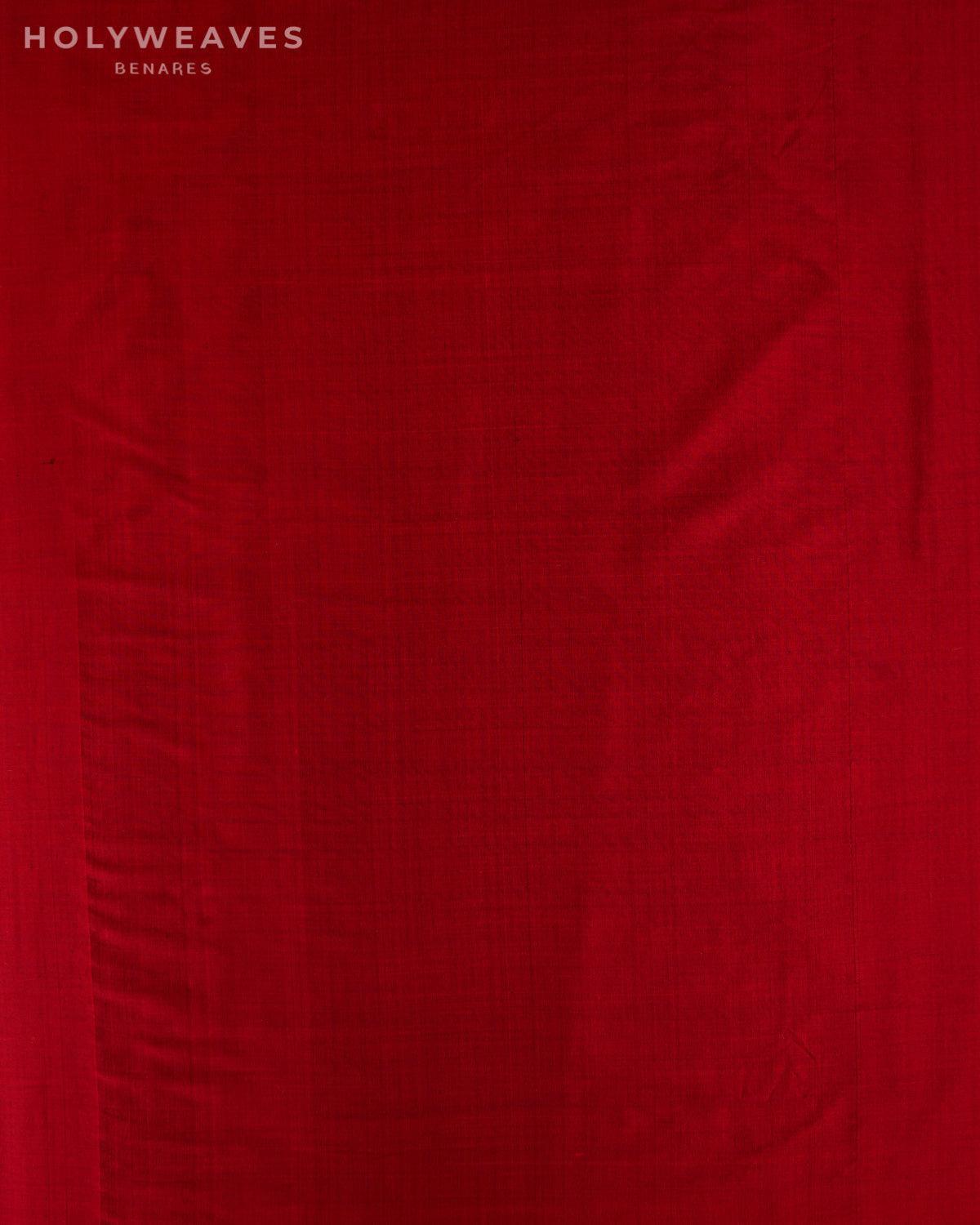 Maroon Banarasi Plain Woven Spun Silk Fabric - By HolyWeaves, Benares