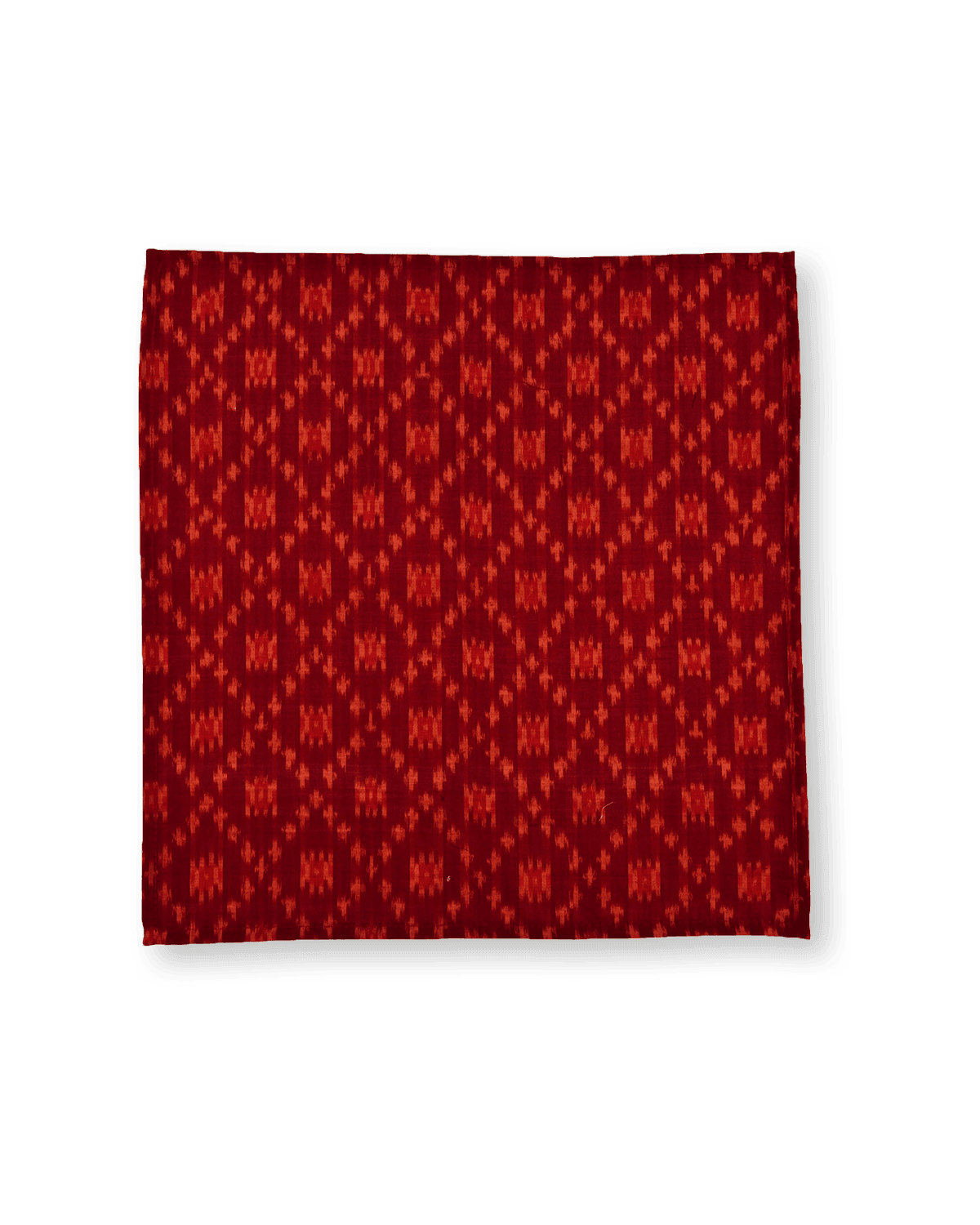 Maroon Ikat Handwoven Cotton Silk Pocket Square For Men - By HolyWeaves, Benares