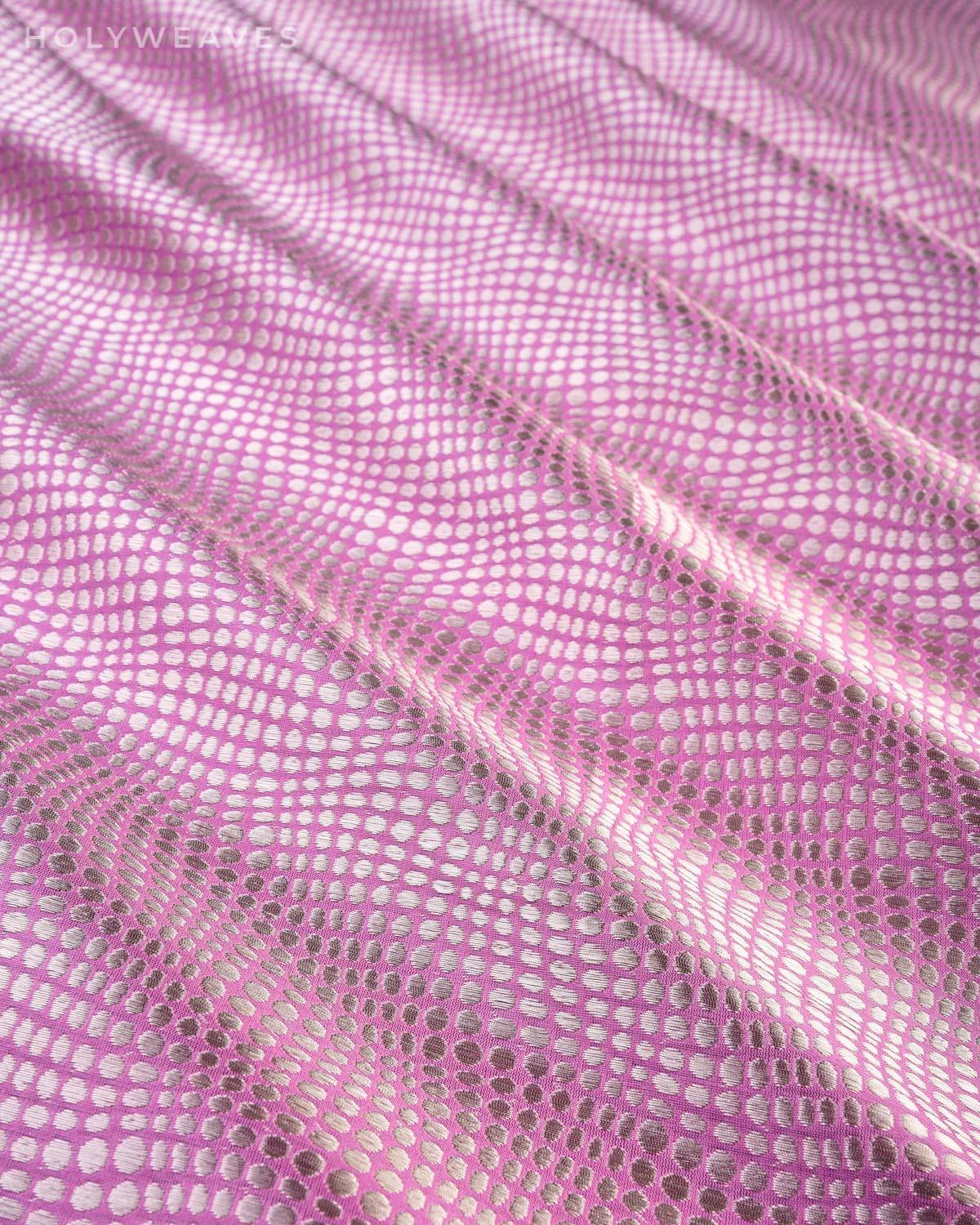 Mauve Banarasi Python Brocade Handwoven Katan Silk Fabric - By HolyWeaves, Benares