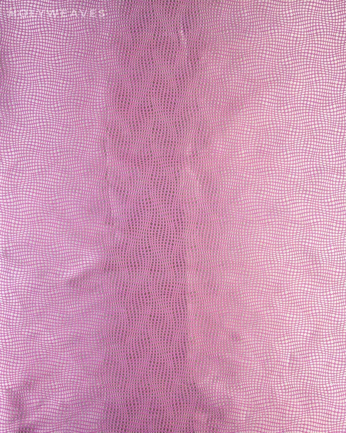 Mauve Banarasi Python Brocade Handwoven Katan Silk Fabric - By HolyWeaves, Benares