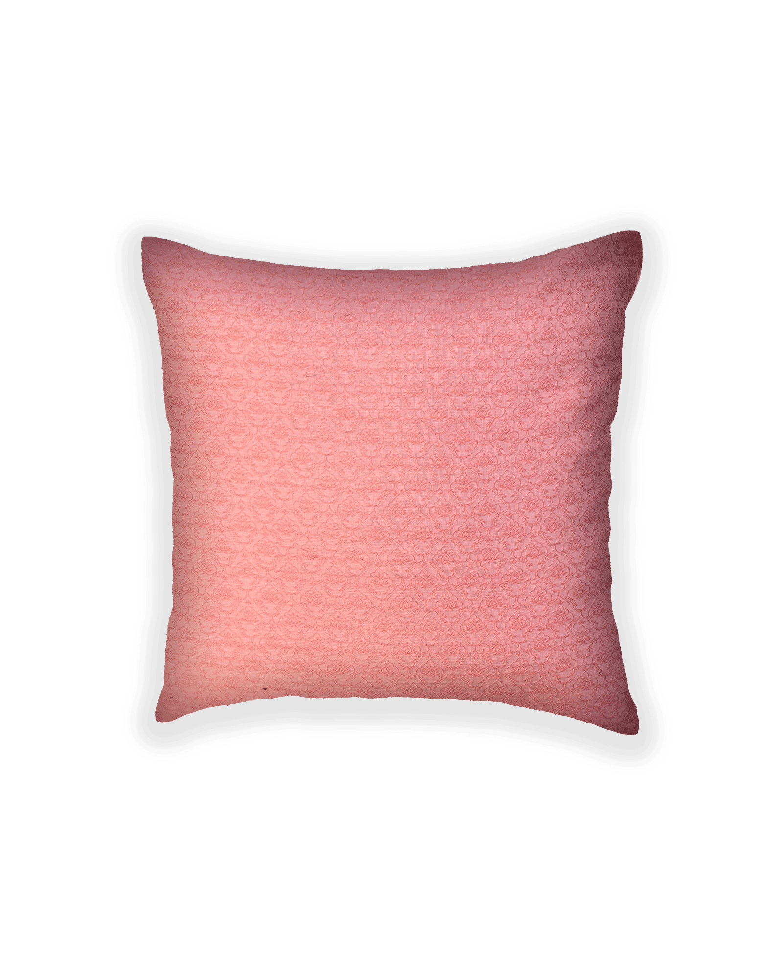 Mauve Banarasi Tanchoi Poly Cotton Cushion Cover 16" - By HolyWeaves, Benares