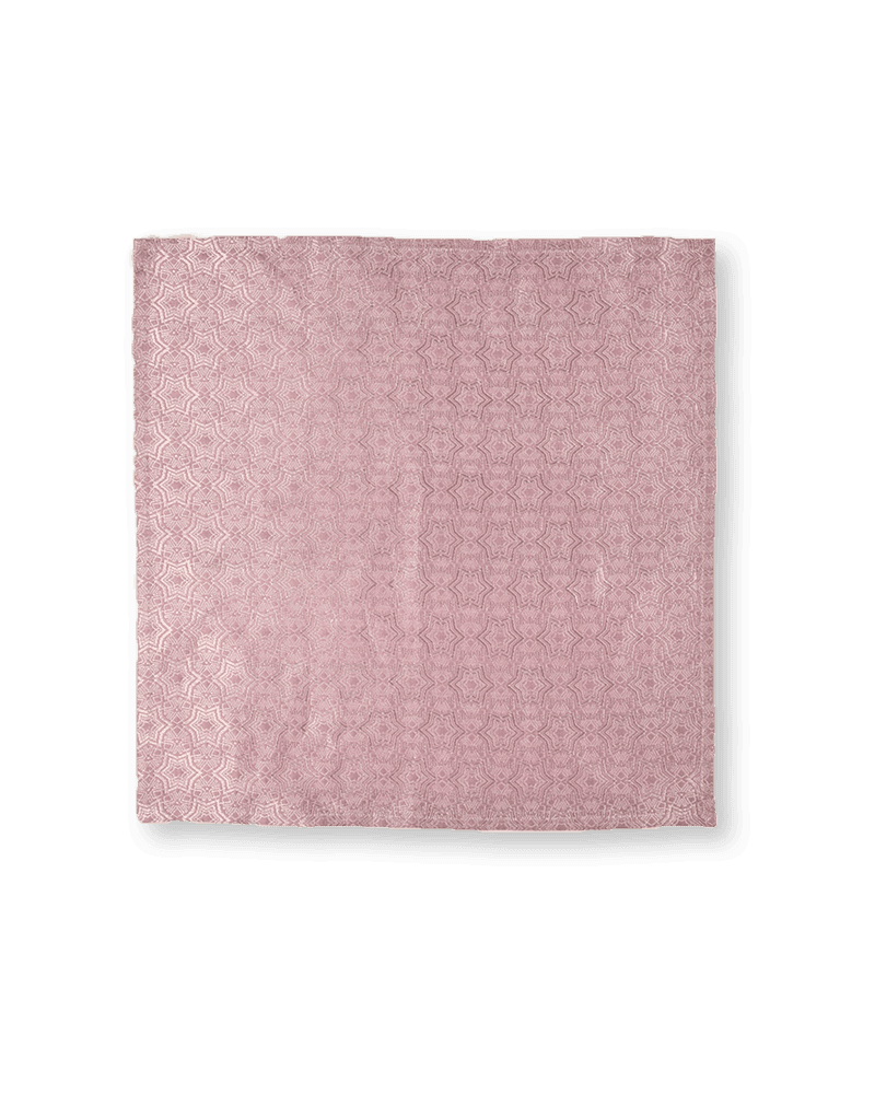 Mauve Kaleidoscopic Stars Metallic Zari Brocade Handwoven Pure Silk Pocket Square For Men - By HolyWeaves, Benares