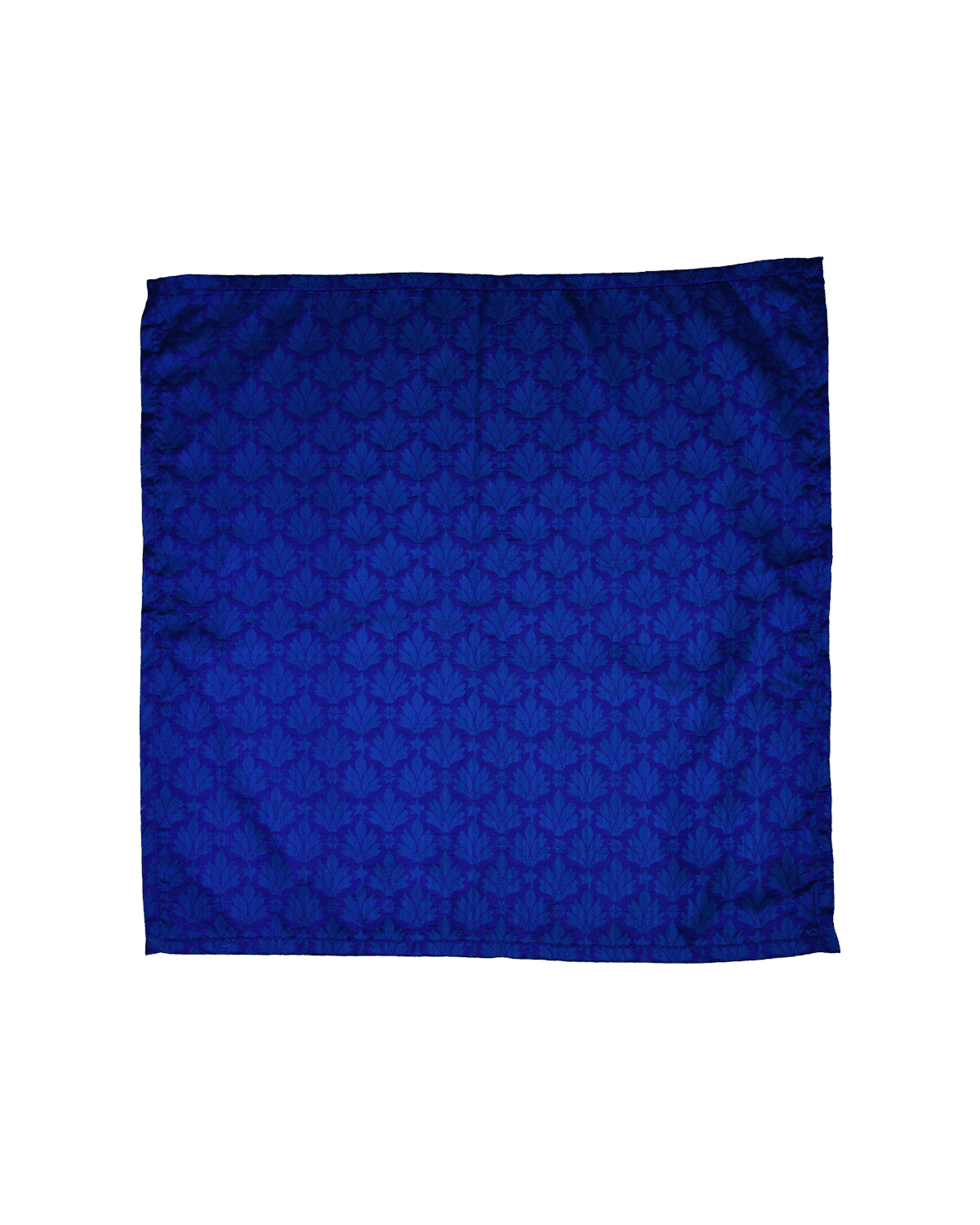 Midnight Blue Tanchoi Handwoven Pure Silk Pocket Square For Men - By HolyWeaves, Benares