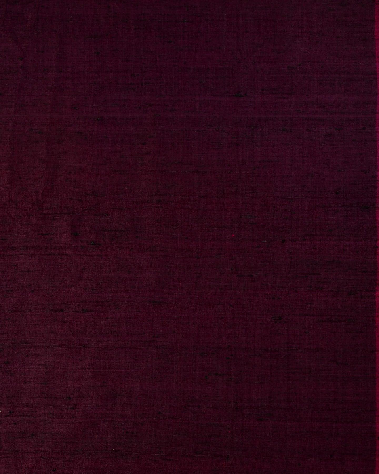 Midnight Purple Banarasi Textured Handwoven Raw Silk Fabric - By HolyWeaves, Benares